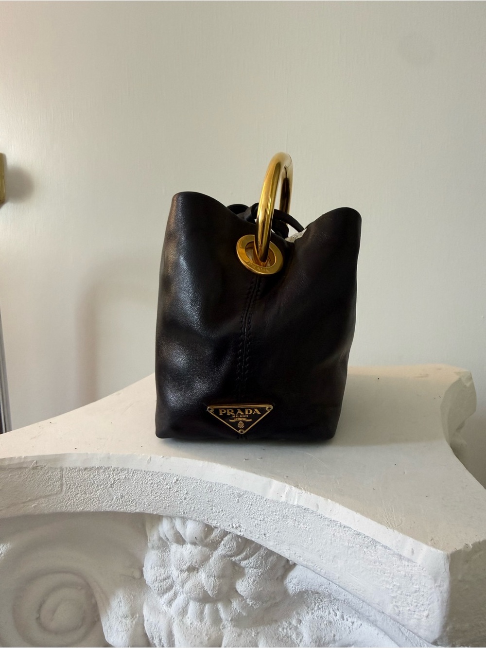 Prada Black Mini Handle Bag with Gold Hardware - Picture 2 of 8